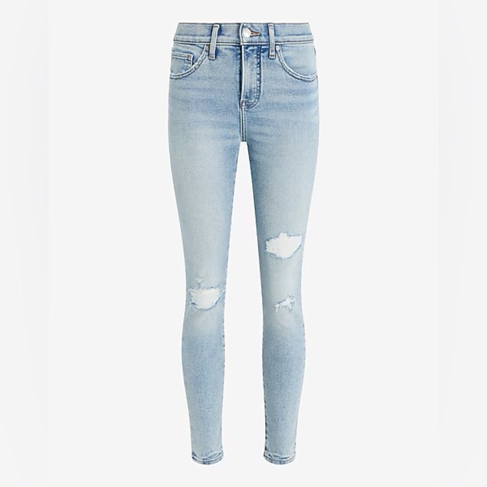 3/$30 Express Skinny Mid Rise Jeans Distressed High-Waisted